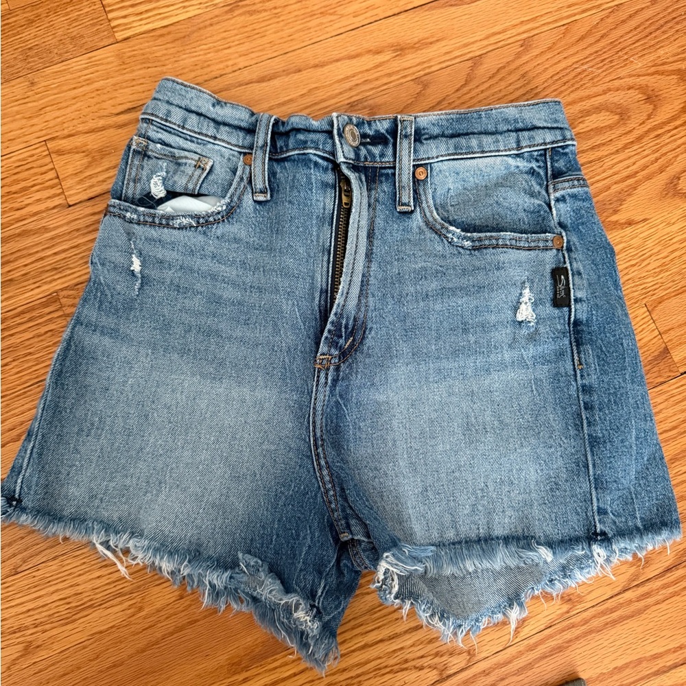 Silver Jeans Light Blue Frayed Denim Shorts